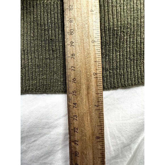 Talbots 100% Linen‎ Striped Duster Open Cardigan size Medium Green/White - Picture 7 of 7